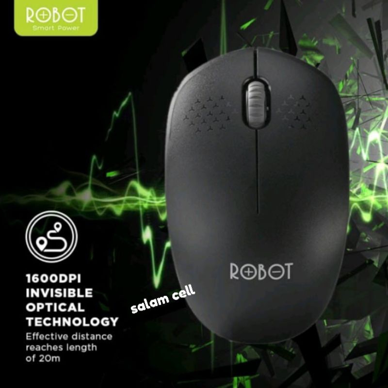 Mouse Wireless Robot M210 2.4G Mouse Bluetooth Original Garansi Resmi