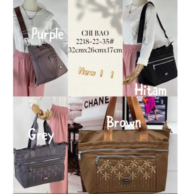 CB2218-22-35 TAS WANITA IMPORT CHIBAO 2in1 SELEMPANG BAHU