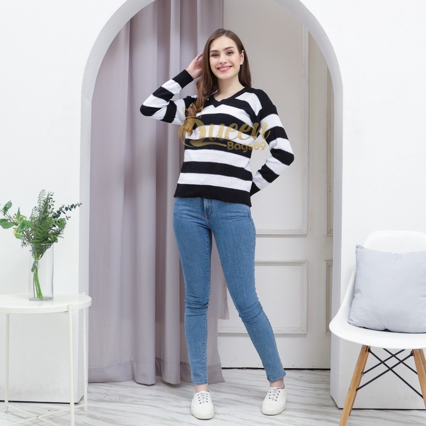 Queenbags89 baju outfit cewek baju atasan wanita baju Rajut Rajut Zetta Knite Sweater