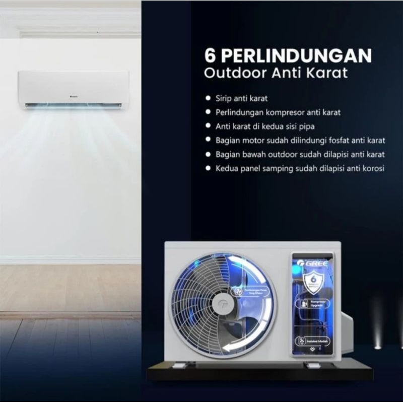 AC GREE 1 PK GWC-09F5S INVERTER + INSTALASI PEMASANGAN GARANSI RESMI