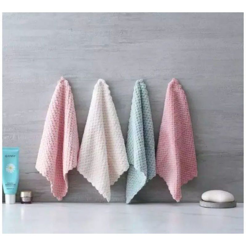 Lap piring microfiber ukuran 30 × 30 cm isi 3pcs | Lap kain daya serap tinggi | Serbet serbaguna