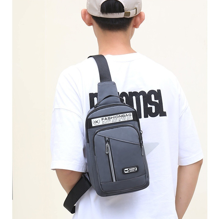 TAS SELEMPANG PRIA WAISTBAG ANTI AIR IMPORT KEKINIAN REMAJA ARGOPA SLING BAG GREY TA755G3 PREMIUM COWOK KEREN CROSSBODY SHOULDER BAHU LAKI CASUAL SIMPLE BRANDED FASHION DISTRO DEWASA