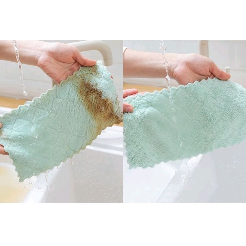 kain lap microfiber Serap Minyak Kain Lap Dapur Portable Warna Warni Murah