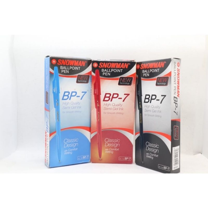 

[BOX ISI 12] PULPEN SNOWMAN BP-7 0.7 MM / BALLPOINT BP7 / BOLPEN