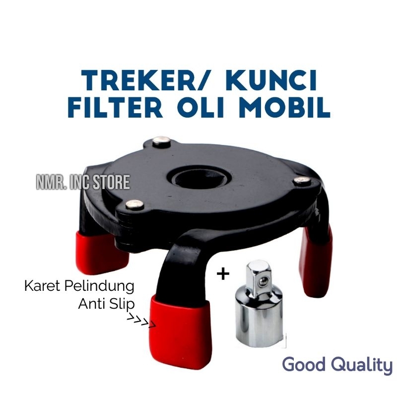 Treker Kunci Filter Oli Mobil ONE WAY Universal Plus Karet Pelindung Anti Slip, Alat Pembuka Saringan Satu Arah.