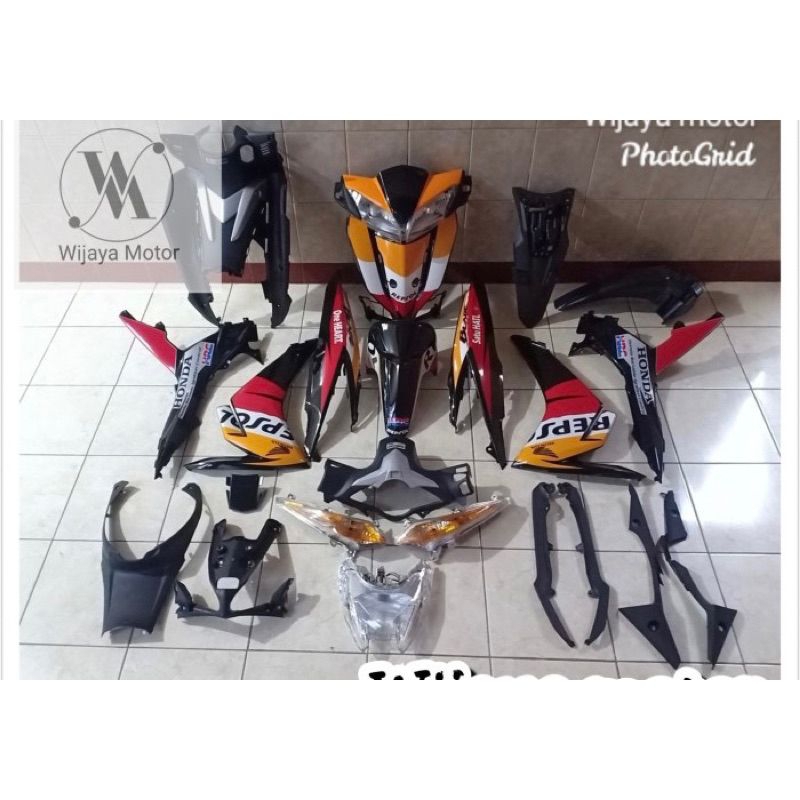 cover body full kap body Honda Blade new Repsol plus lampu lengkap