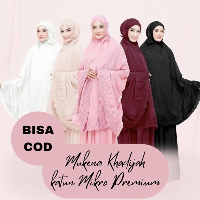Mukena Siti KHADIJAH PREMIUM Mukenah Sholat Dewasa Katun Mikro Bordir FREE TAS