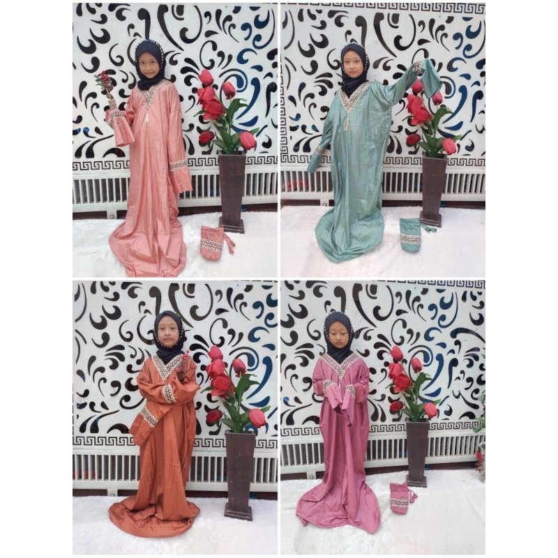 Terbaru Mukena Anak Travel Abaya Sholat Parasut Mukena Terusan Renda Tile Impor