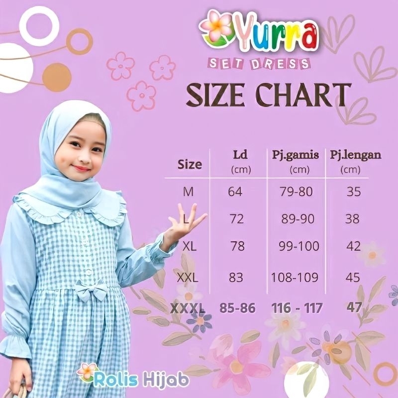 YURRA Set Dress  gamis anak gamis anak perempuan gamis muslim anak perempuan pakaian anak