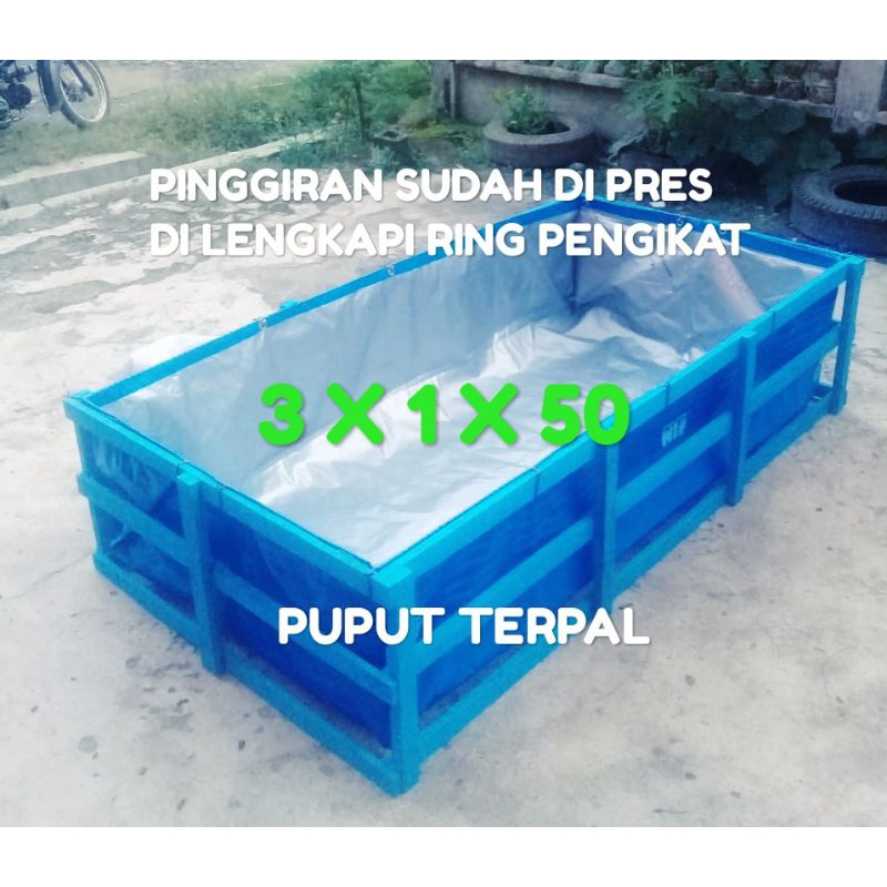 kolam terpal ikan ukuran 3x1x50 terpal kolam terpal