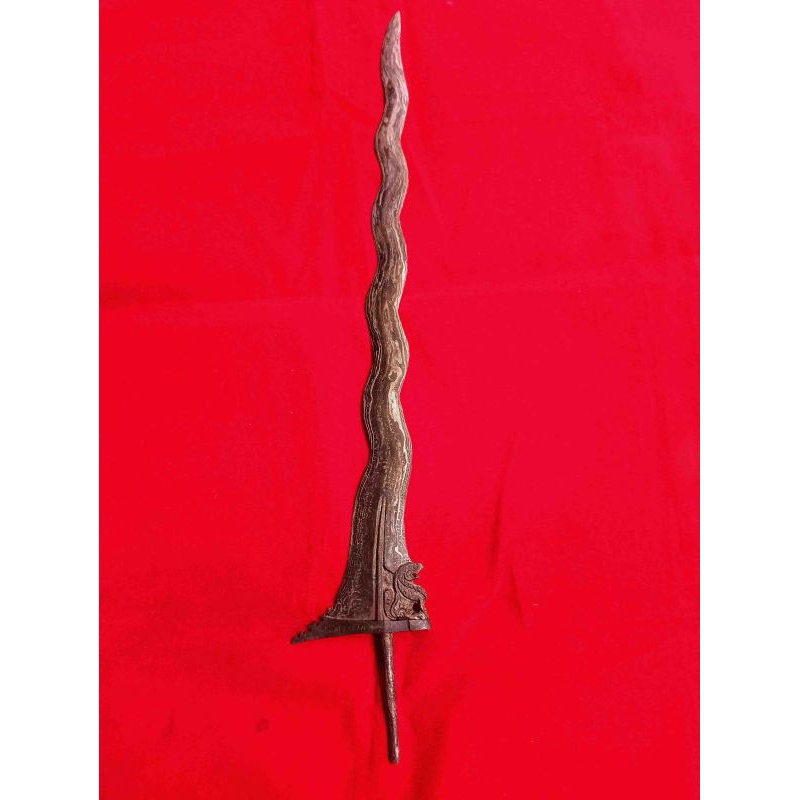 Antik Keris Singo Barong Luk 11 Kulit Semangka Asli Kamardikan