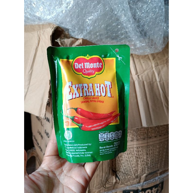 Delmonte saus Tomat &amp; extra Pedas kemasan 200gr
