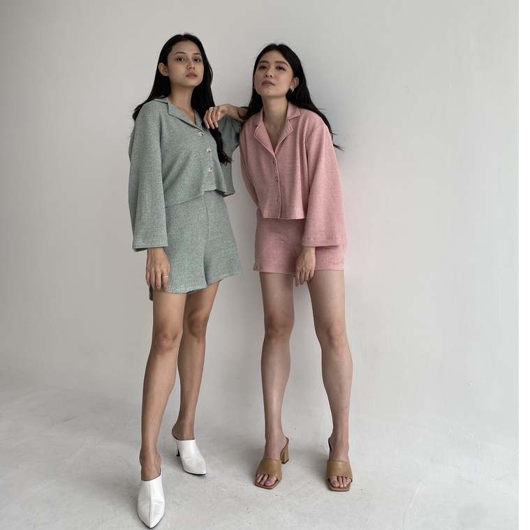 Peach Poppy SERRA Knit Premium Set for Women - Knit set - Set Pakaian Wanita - Set Wanita - Pakaian Wanita