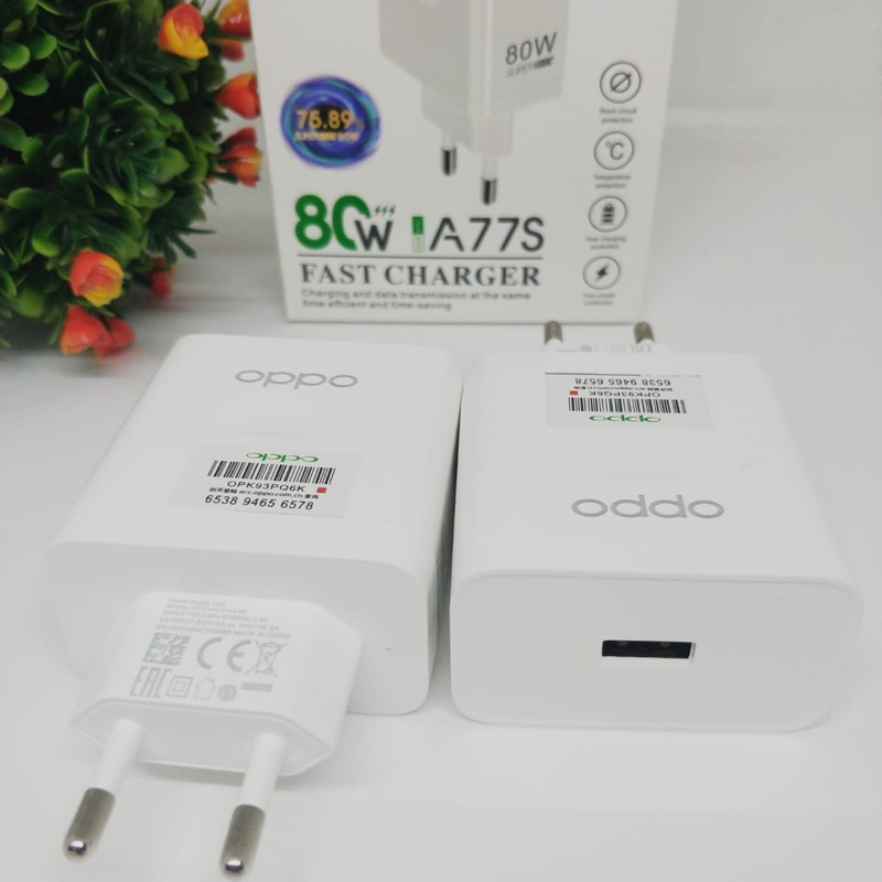 ADAPTER CHARGER/BATOK CHARGER OPPO A77S B123 , 80W Support FastCharging &amp; Vooc Promo Sen