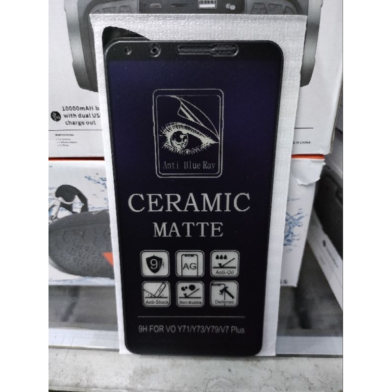 TG Tempered Glass Ceramic Blue Vivo V7+ V7 Plus Anti Gores Matte Ceramic Blue Anti Pecah