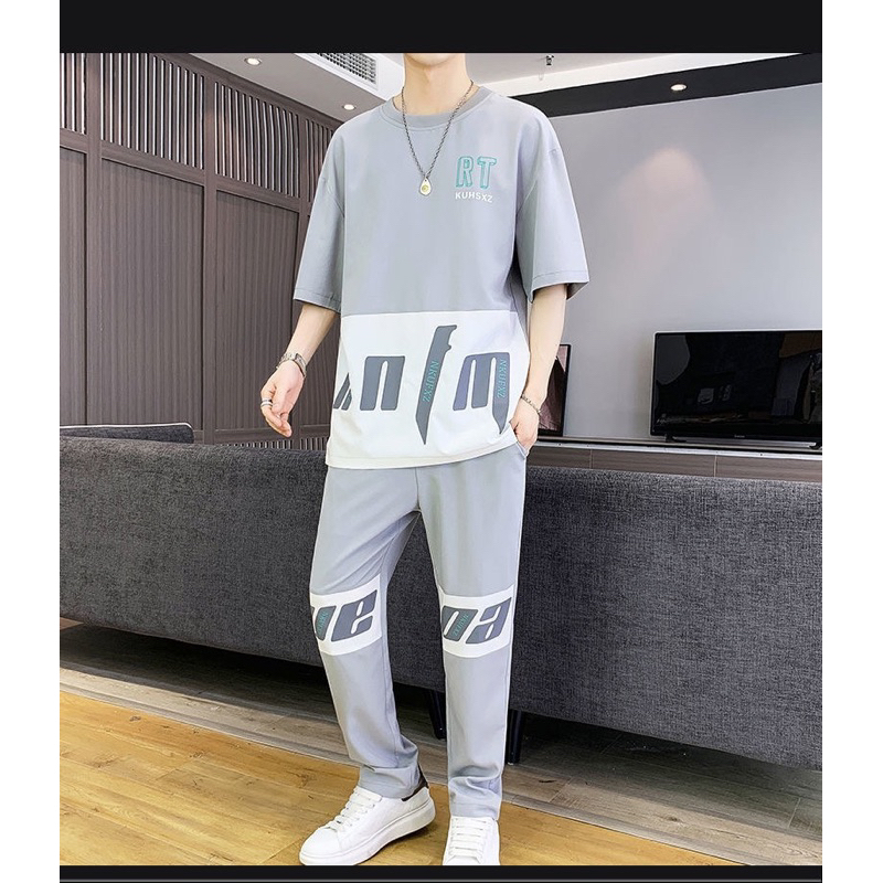 SETELAN OVERSIZE PRIA KAOS TSHIRT RTKUH DAN CELANA JOGGER PANTS COWOK