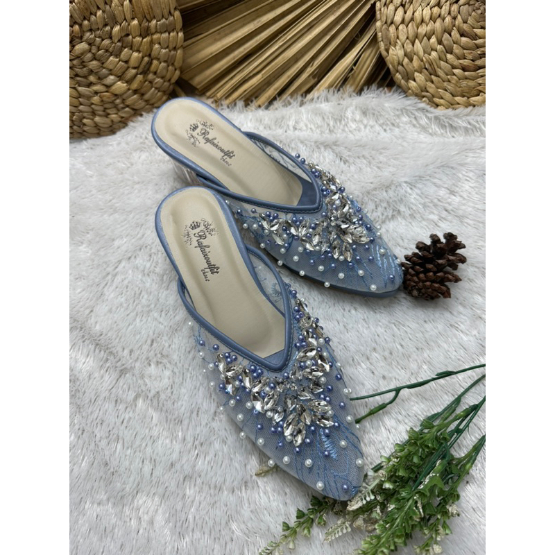 sepatu wedding wanita dhara iceblue 5cm tahu