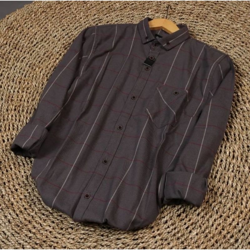 (BISA COD) Kemeja Flanel Terlaris Lengan Panjang Pria Wanita Hem Premium Quality Kameja Kerja Kantor