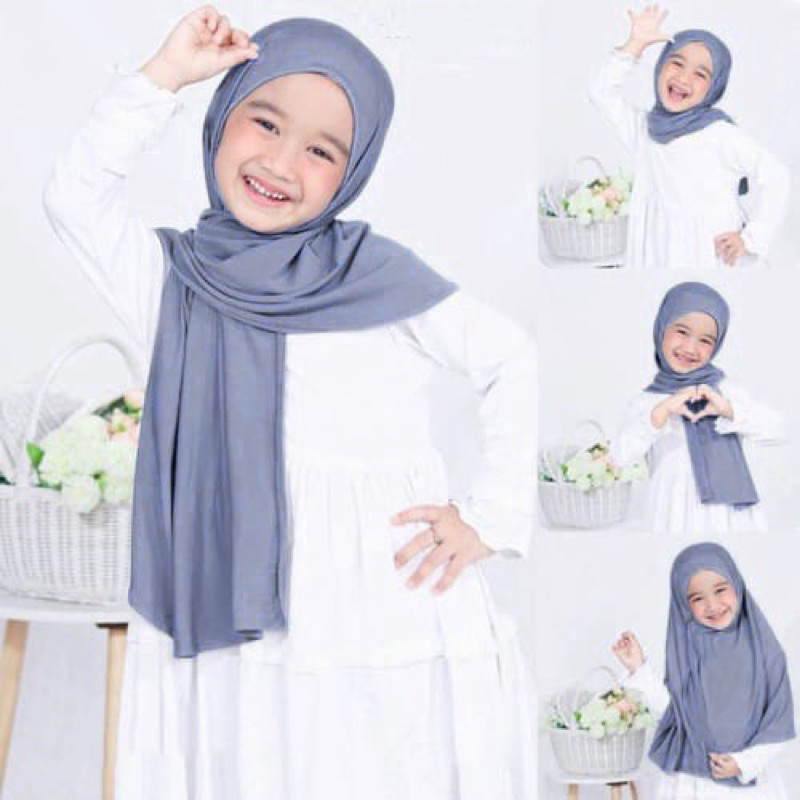 PASHMINA INSTAN ANAK BAHAN JERSEY JILBAB INSTAN ANAK