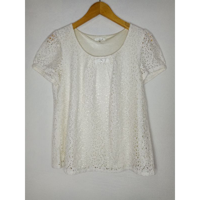 Blouse Brukat Broken White Glacier