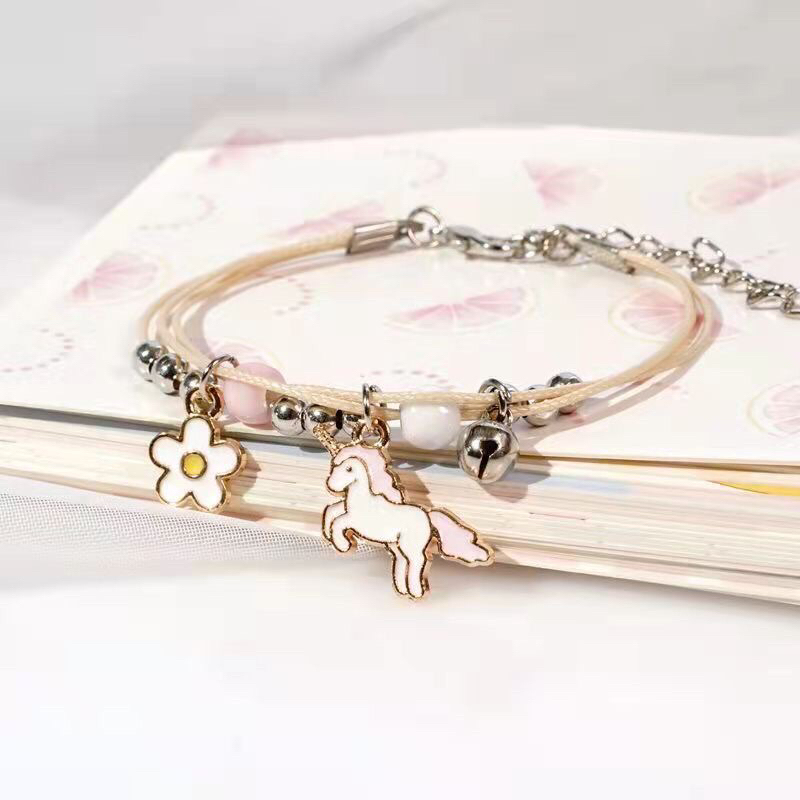 GELANG GAYA KOREA DESAIN CANTIK DAN ELEGAN / gelang motif unicorn rainbow