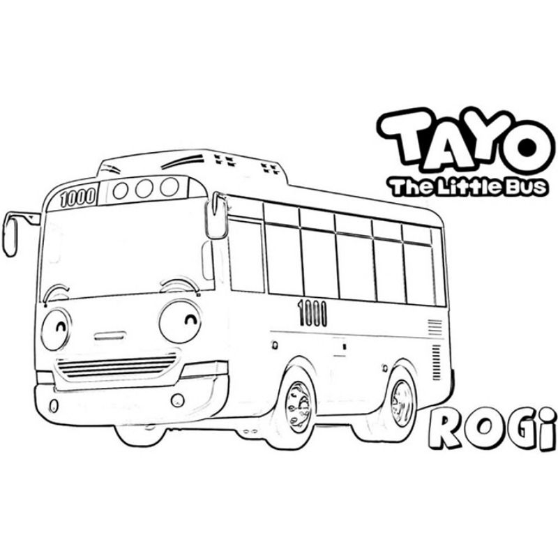 Gambar Sketsa Mewarnai Edisi Kartun Mobil Tayo Rogi 03 / Seketsa Lukis / Drawing Sketch / Kertas Men