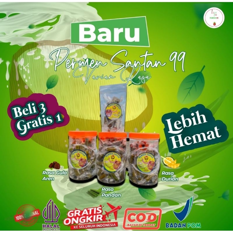 

PERMEN SANTAN99||PERMEN SANTAN MIX VARIAN Rendah gula Rendah gula Rendah lemak
