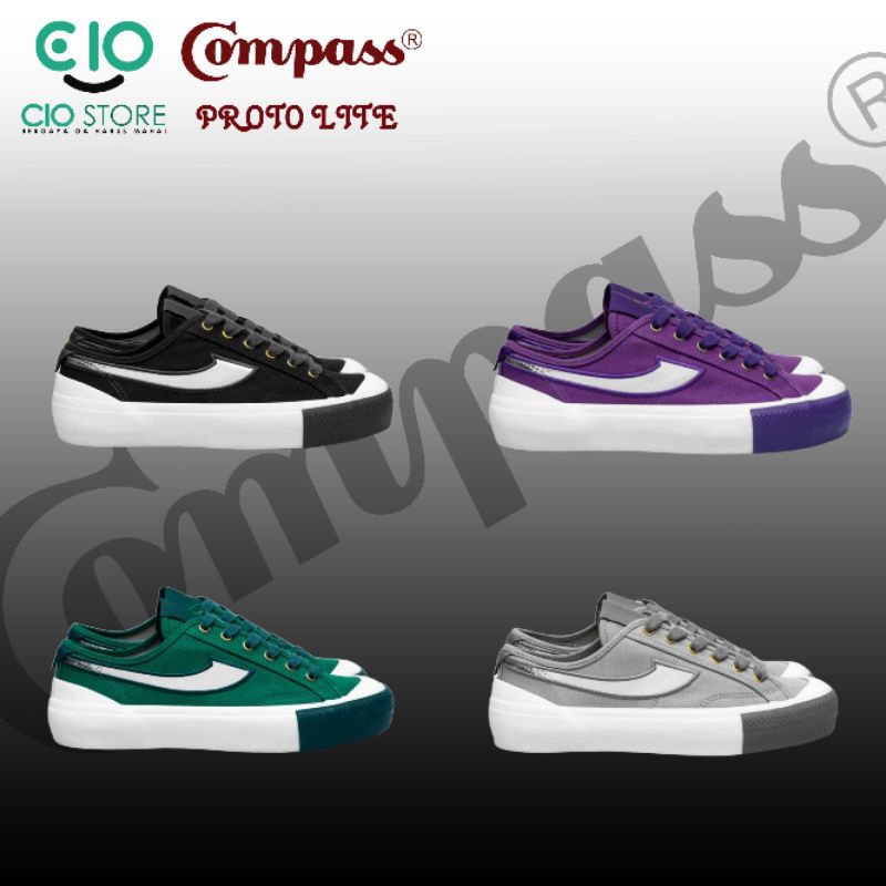 Sepatu Compass Proto Lite Black white/Purple/Green/grey 100%  (original)