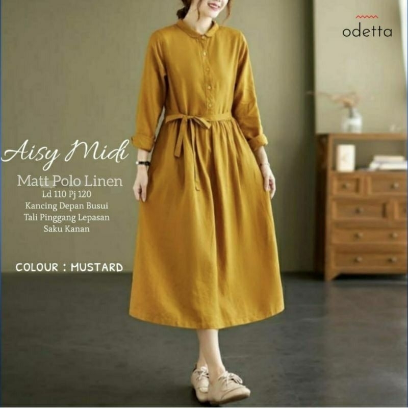 Arsy Midi Dress Wanita Korean Style Original