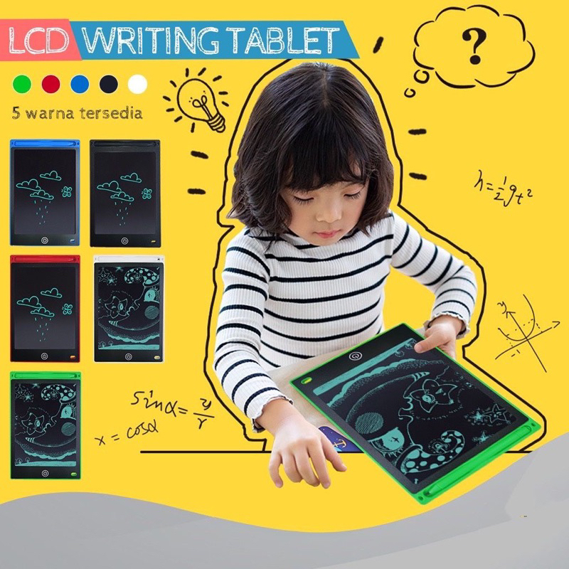 LCD Writing Tablet 8.5&quot; Eye Care Display Screen Lock Function Papan Tulis Anak Dewasa