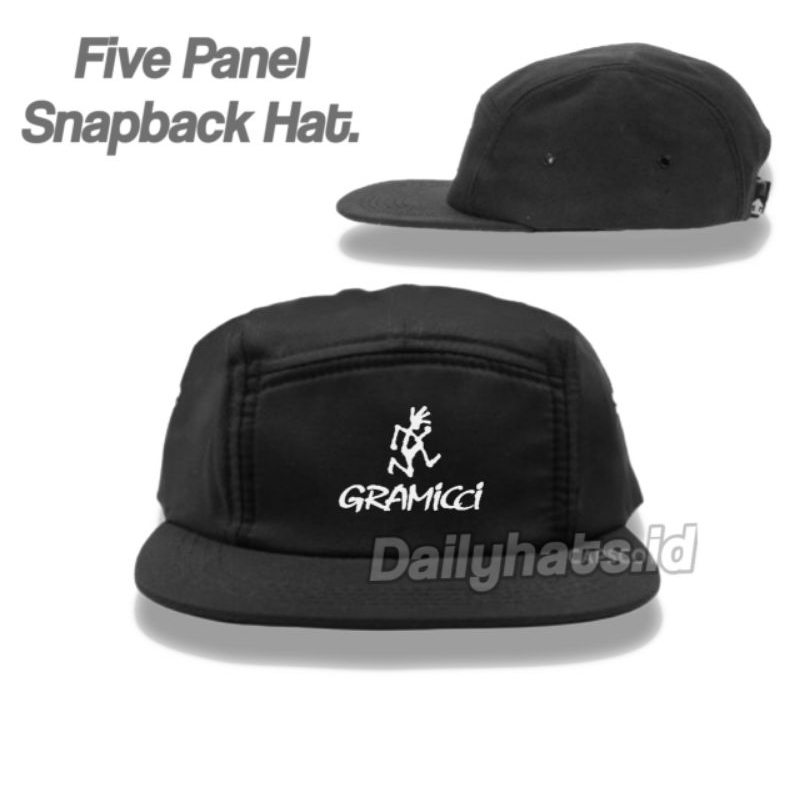 Topi 5 Panel Premium/Hat Five Panel Snapback Distro Pria Wanita Skate Surf Logo GRAMICCI
