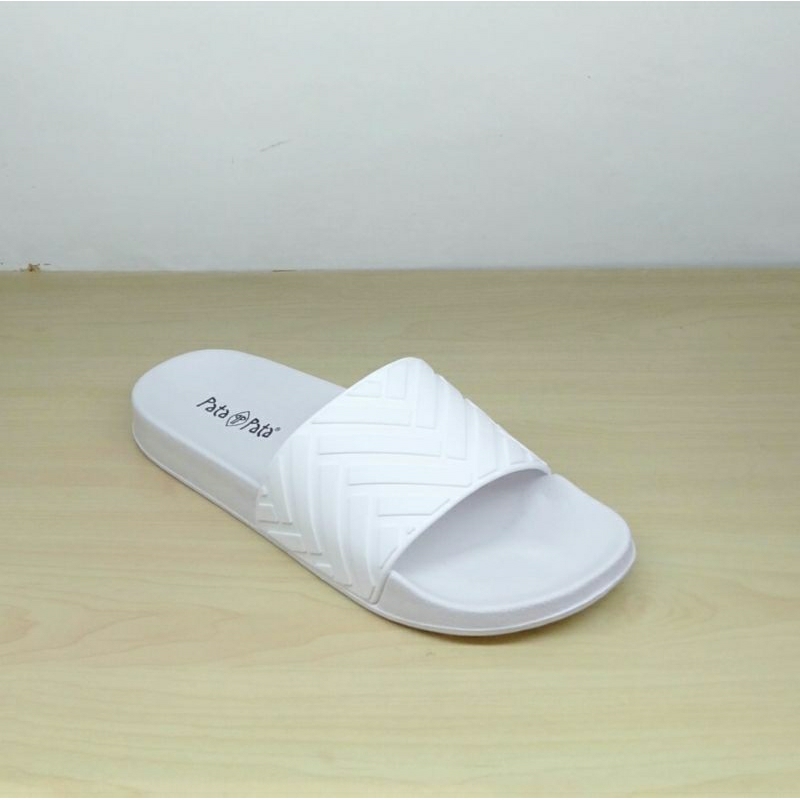 Bata Sandal Wanita Pata-Pata Model Selop Bahan Karet Warna Putih/Biru-5721265/5729265