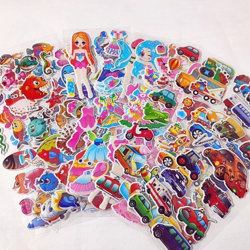 Stiker Anak 3D Sticker Timbul Tempel Motif Kartun Lucu