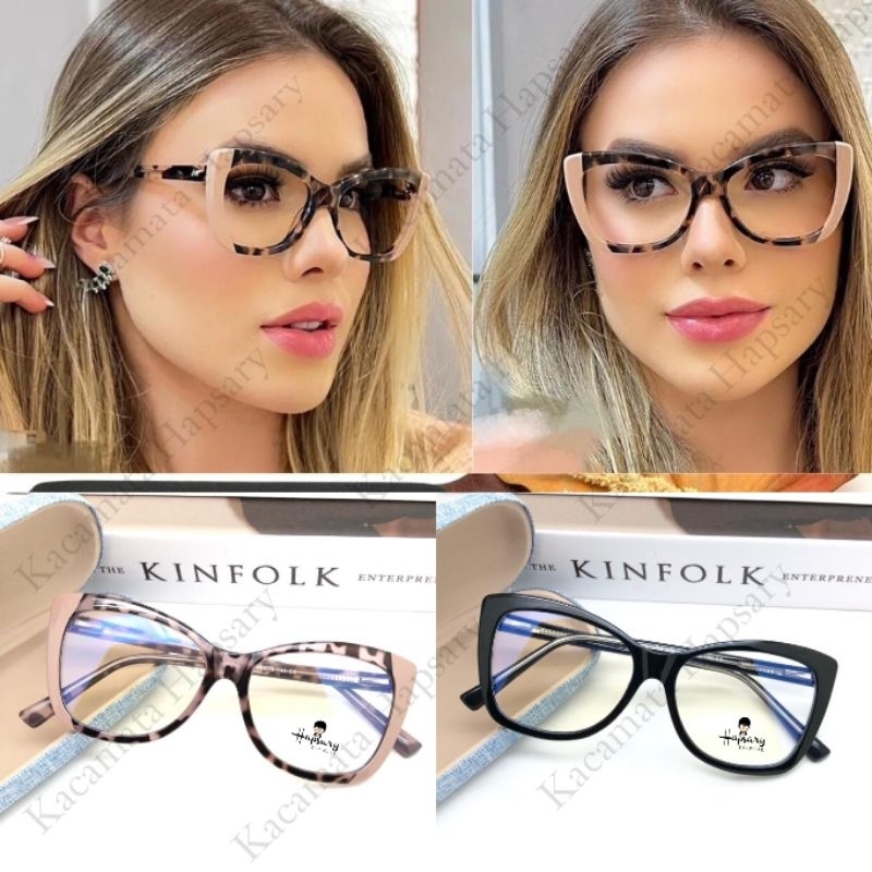 Frame Kacamata Minus Wanita Antiradiasi Terbaru 5010 | Kaca mata Anti UV Photocromic &amp; Bluecromic | Cylinder dan Plus