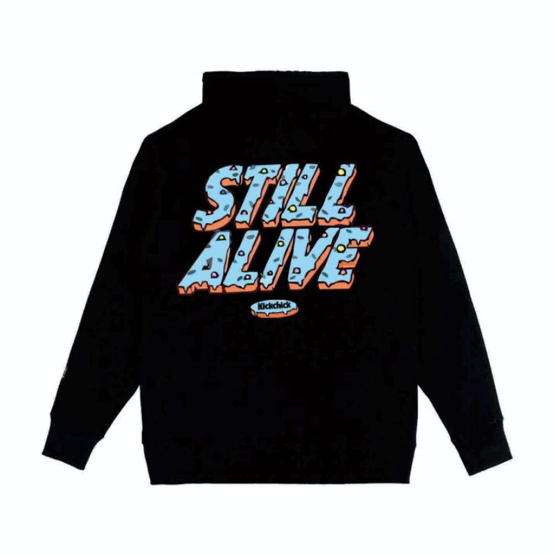 KICKCHICK Hoodie Pullover Donuts Black - Catton