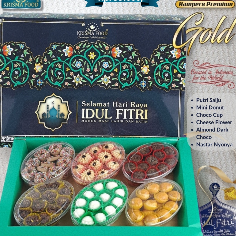 

Hampers Kue Kering Lebaran Idul Fitri Krisma Premium Package Gold