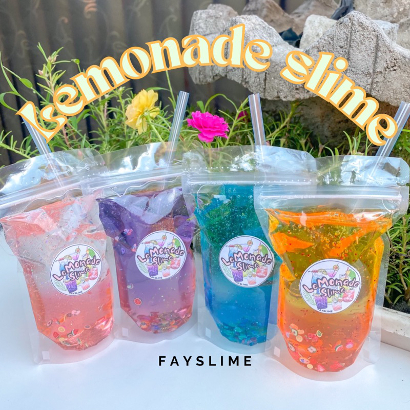 Lemonade slime pouch | clear slime