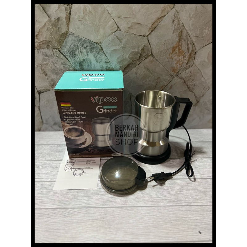 Vipoo V-1105 Mesin Bubuk Tepung Penggiling Kopi Elektrik 400g - Grinder Coffee Herbal Biji Kacang Obat Mesin Giling Grinder Elektrik - Untuk Bumbu Kering