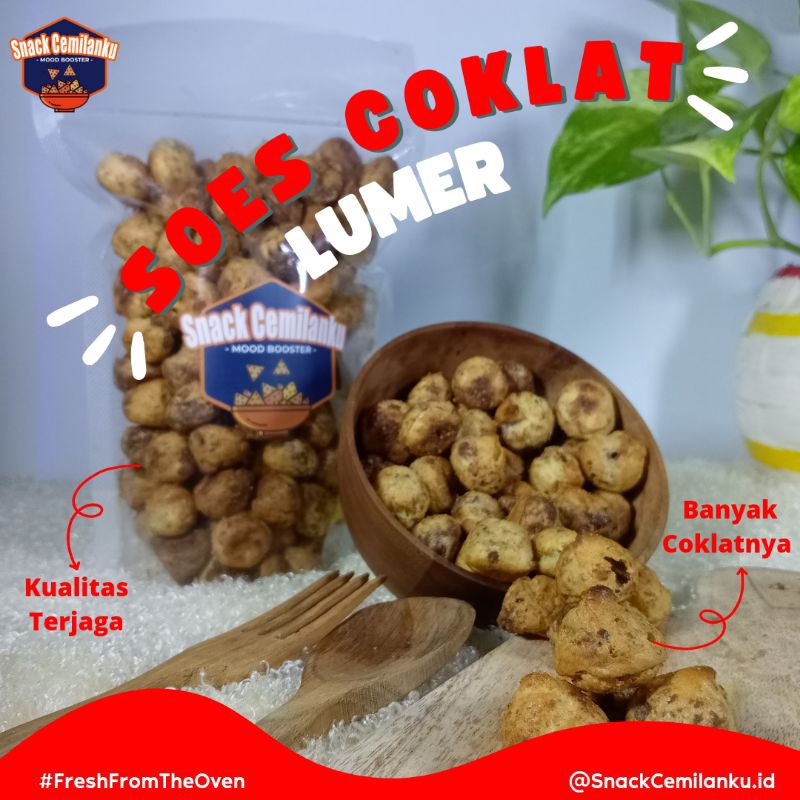 

Snack Cemilan Kue Kering Soes Sus Coklat Lumer 375 Gram