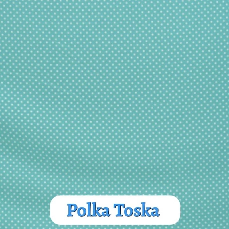 Kain polkadot Hijau Toska Per meter Bahan Microtex Disperse