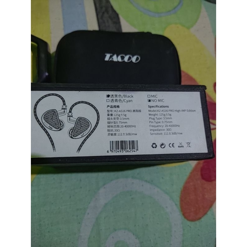 KZ AS16 In-Ear Monitor Earphone - Hitam/Perak, 10mm Berilium Driver, Bluetooth 5.0, Baterai 30 Jam