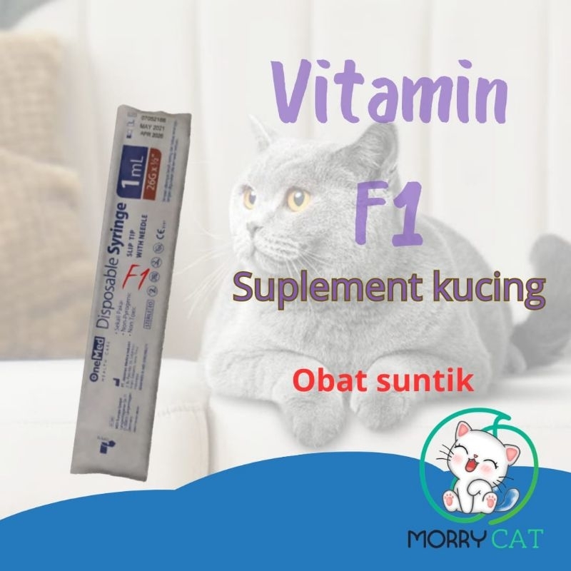 VITAMIN KUCING  F1 untuk bulu lebat/ pencernaan/ nafsu makan dll. by Uky Amino
