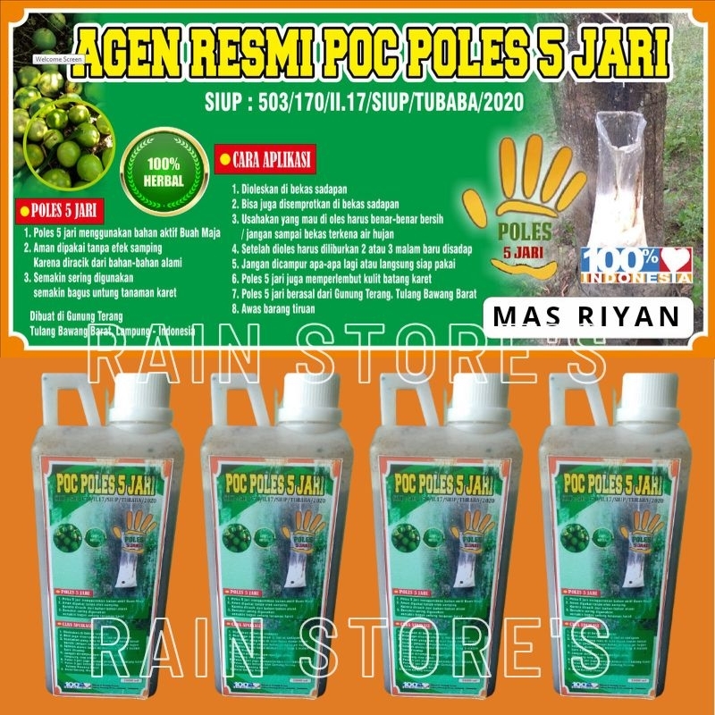 POC POLES 5 JARI Obat Oles Batang Karet Organik 1000 ml