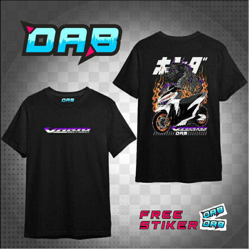 KAOS MOTOR VARIO 150 125 TOURING PUTIH HITAM SABLON KATUN COUPLE KOMUNITAS