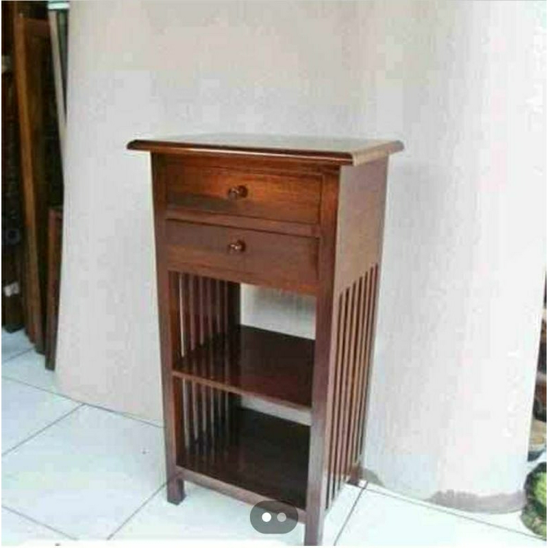 nakas meja laci uang kayu jati