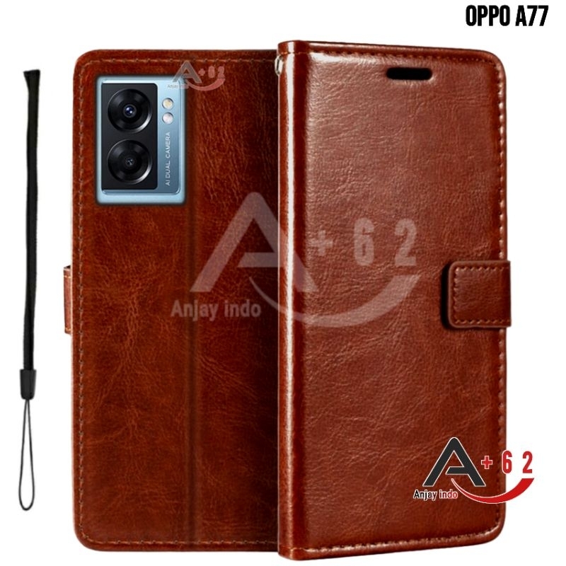 Flip Dompet Hp Oppo A77 (CPH2339) / A77s (CPH2473) Sarung Dompet Kulit Premium - Casing Cover Wallet