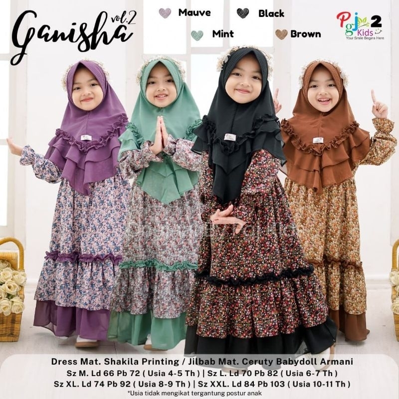 100% ORI Ganisha Vol. #2 dress set anak by PGJ Kids 2