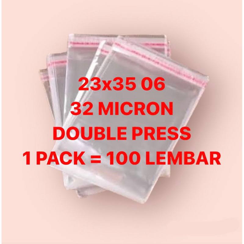 23x35 06 32 MICRON | 100 LEMBAR PLASTIK OPP SEAL BAJU ANAK