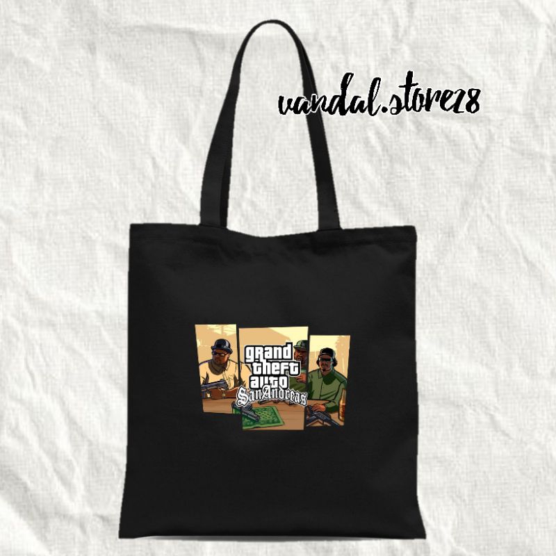 TOTEBAG KANVAS GTA SAN ANDREAS /TOTEBAG /TOTEBAG WANITA /TOTE BAG TOTEBAG TAS MURAH