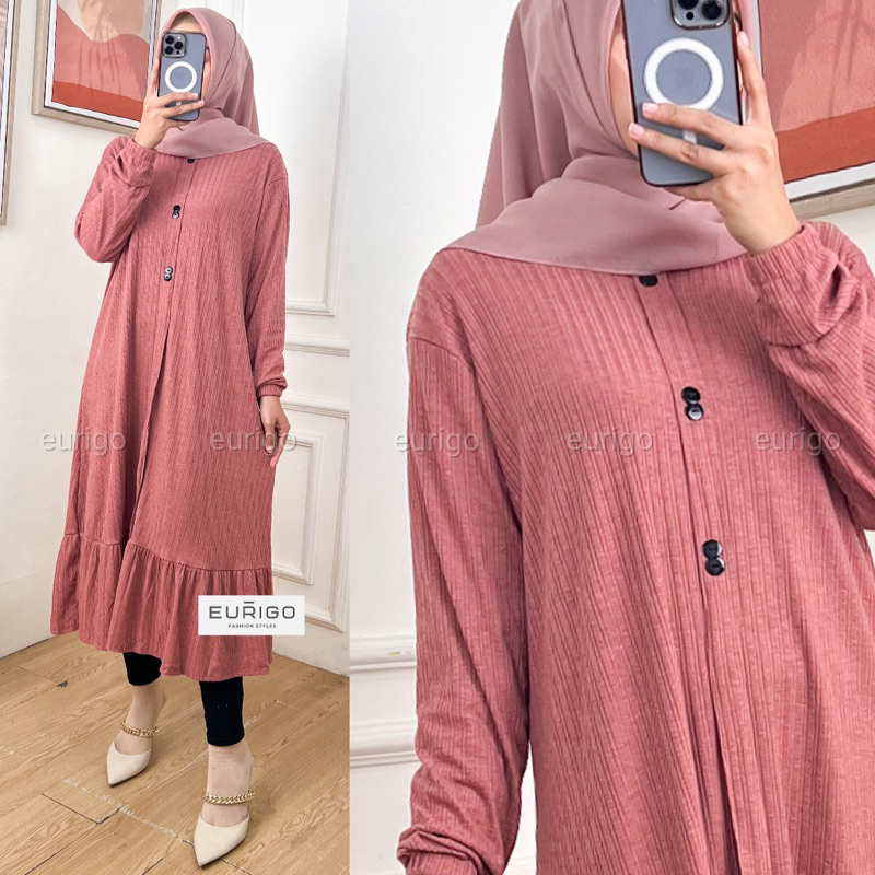 Chiko Long Tunik - Tunik Knit Kaos Rajut LD110-125 Oversize / 558-7254